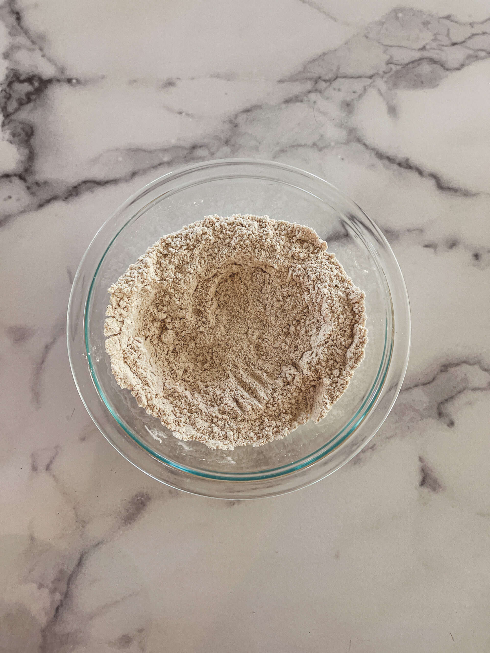 Dry ingredients for the snickerdoodle cookies. 