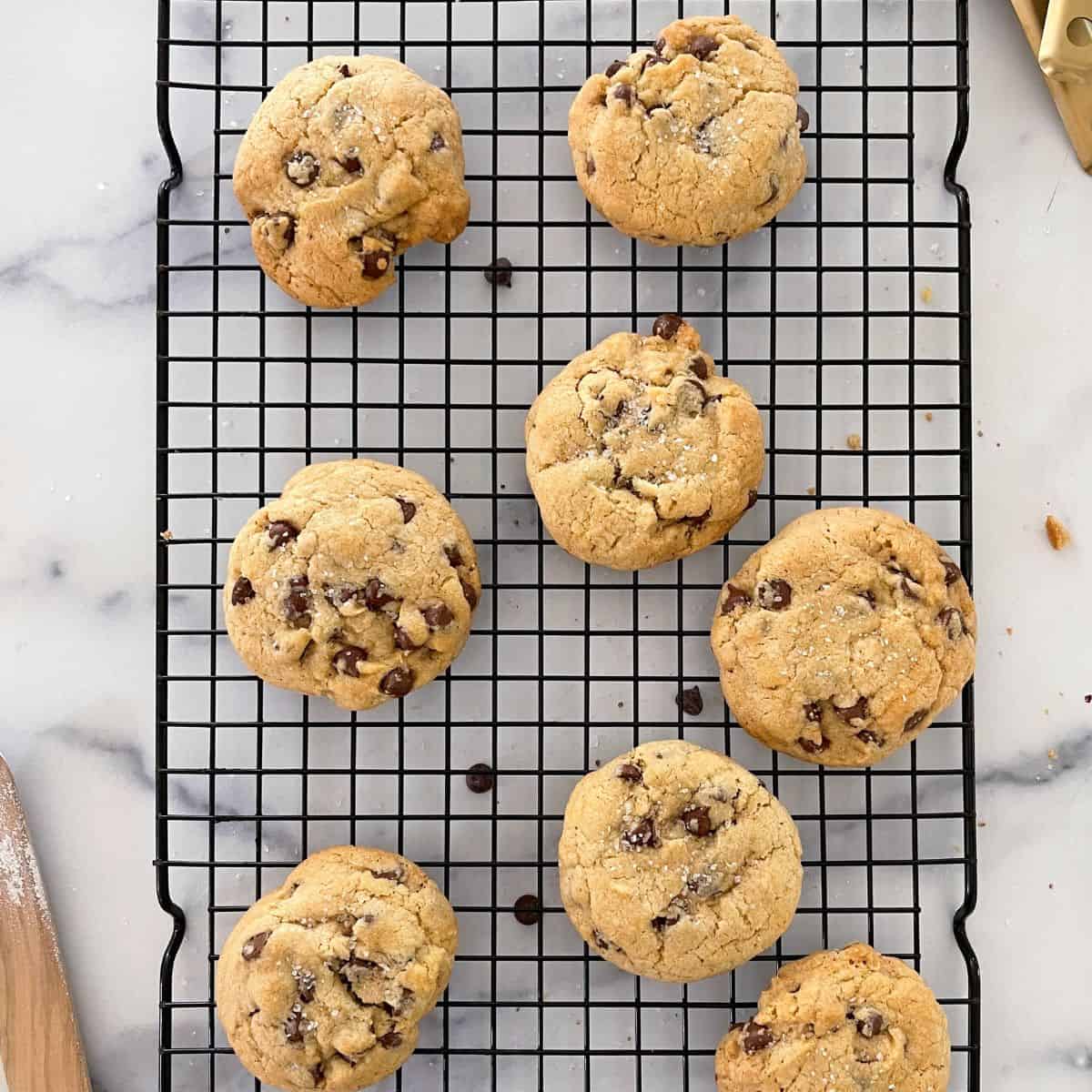 Finished Salted Chocolate Chip Cookies.