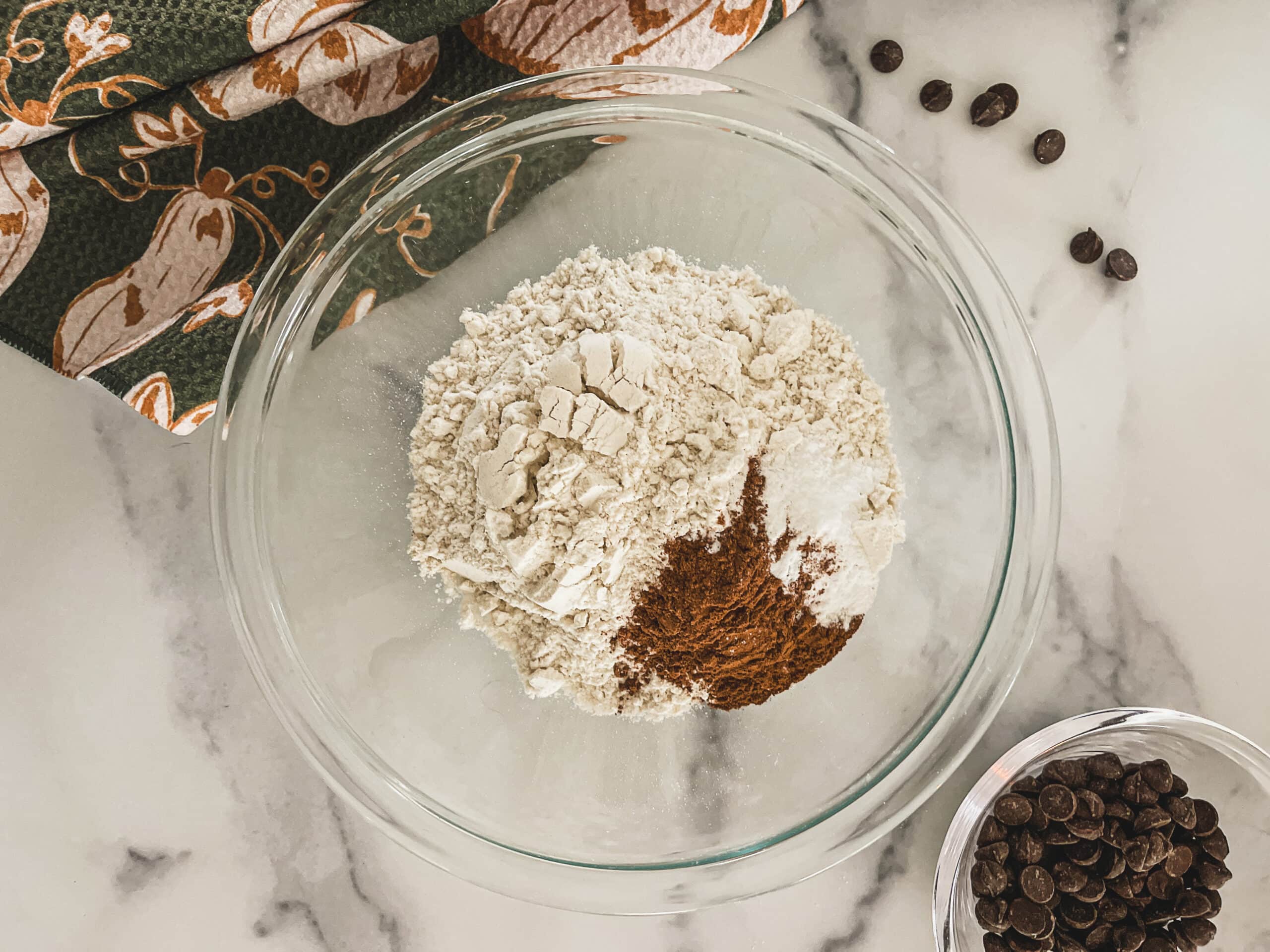 gluten free pumpkin chocolate chip muffin dry ingredients.